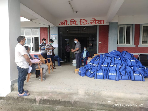 Distribution of health and medical items to isolation centers of Kalika Municipality, Icchakamana Rural Municipality and Kabilas health post in Bharatpur-29, Chitwan